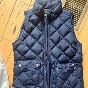 J. Crew Navy Quilted Puffer Vest